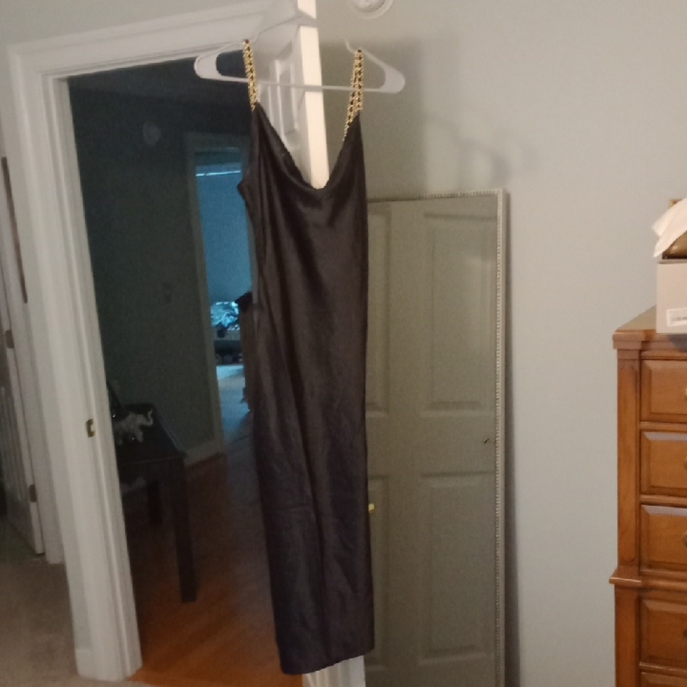 Chunky Chain Satin Slit Dress Endless Rose